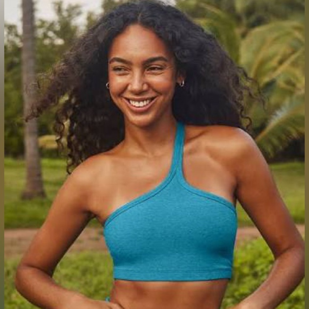 NEW Beyond Yoga Spacedye One Up Bra Heather California Blue Size XL Athletic